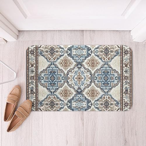 Miniatura 86 de Erosebridal Tapete de baño oriental vintage, Art Deco floral para puerta de entrada, tapete de baño tribal bohemio, tapete de baño tradicional