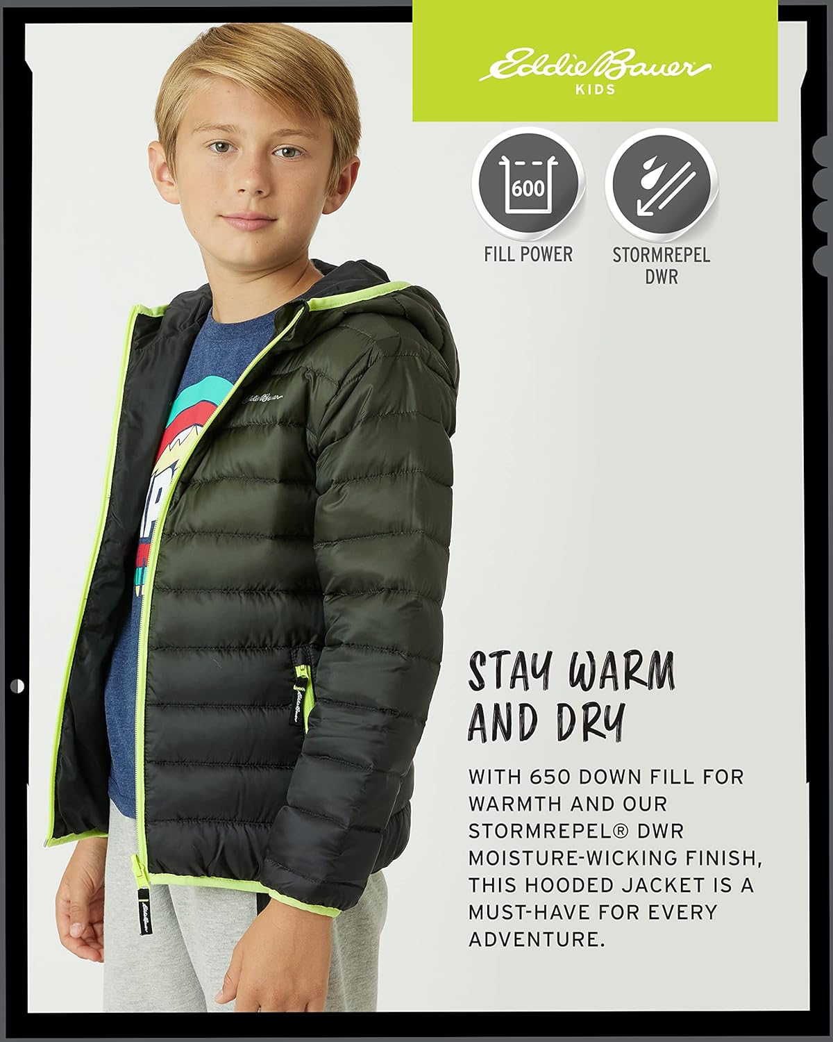 Eddie Bauer Kids' Reversible Jacket - Weather Resistant Quilted Down Coat for Boys and Girls (3-20) - Image 5
