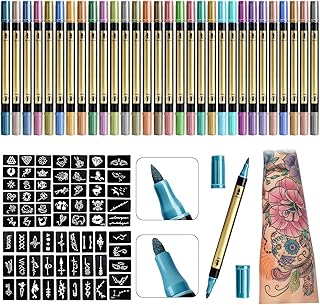 Ponhey Temporary Tattoo Markers for Skin, 30 ...