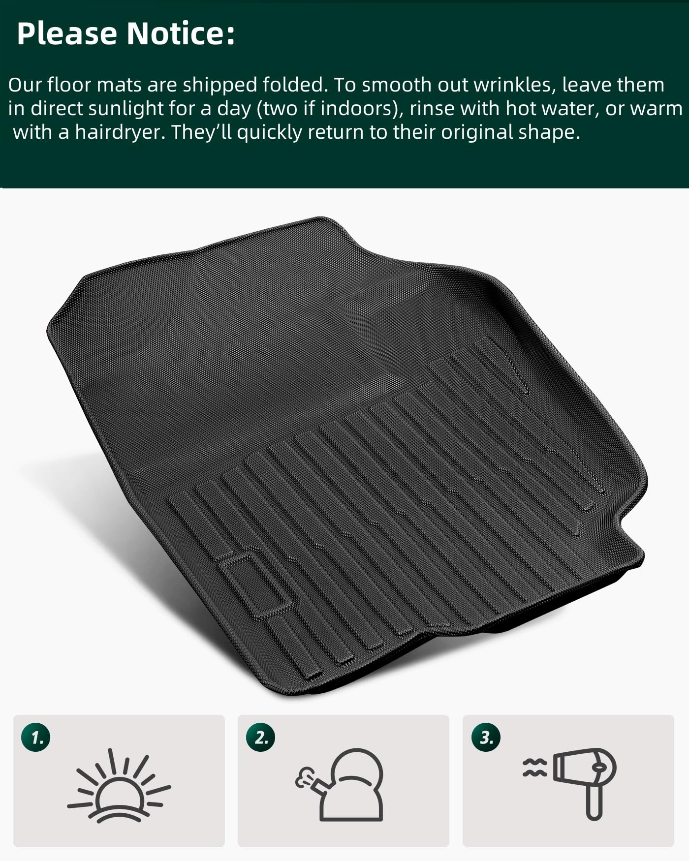 DiffCar Floor Mats for Dodge Ram 1500 1998-2001 for Dodge Ram 2500 3500 1998-2002 Only fit Quad Cab — view 7