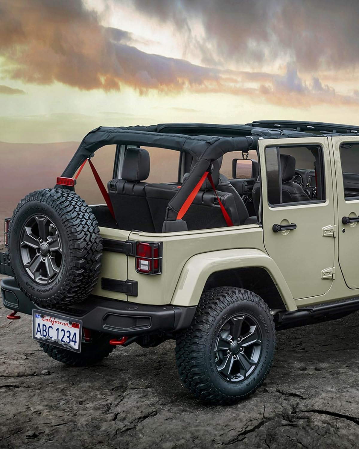 BGGTMO Mountain License Plate Frames- Gray on Black Mountain Raised, Plastic Car Tag Holder Bracket with Screws Caps, 2 Packs 2 Hole with Mountain Vinyl Sticker - Image 6