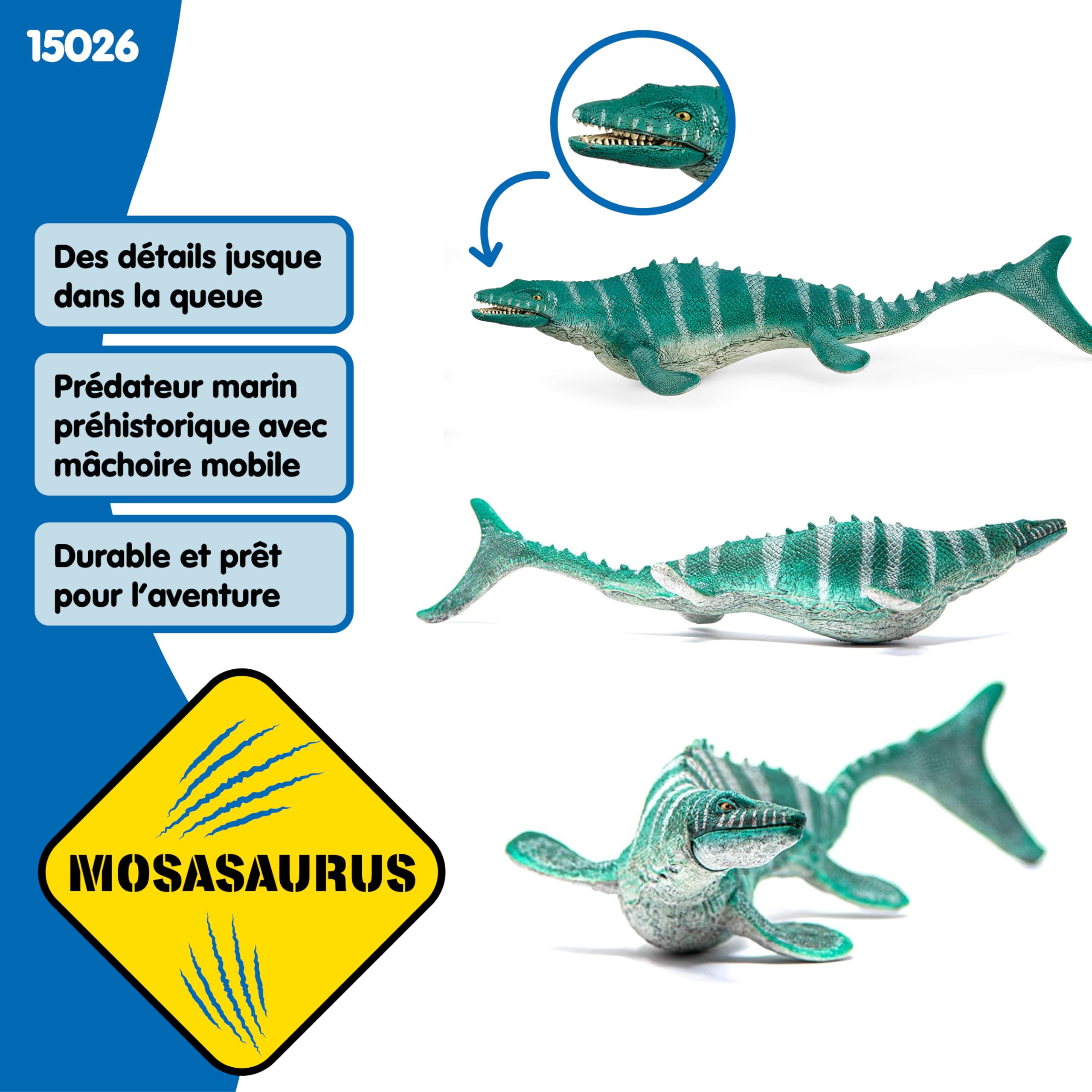 Schleich DINOSAURS Mosasaure 15026 Figurine Dinosaure Articulée 32 cm Cadeau Enfant 3 Ans