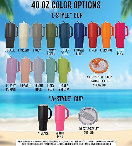 Miniatura 7 de Regalo con monograma personalizado, grabado con láser, aislado al vacío, vaso de 40 onzas con tapa, vaso con monograma personalizado, taza con