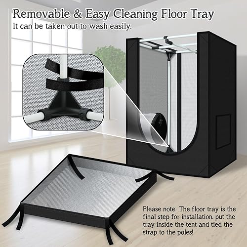 Miniatura 5 de Zazzy Tienda de cultivo de interior 78 x 78 x 78 pulgadas, 600D Mylar hidropónico para plantas de interior con ventana de observación, bolsa de