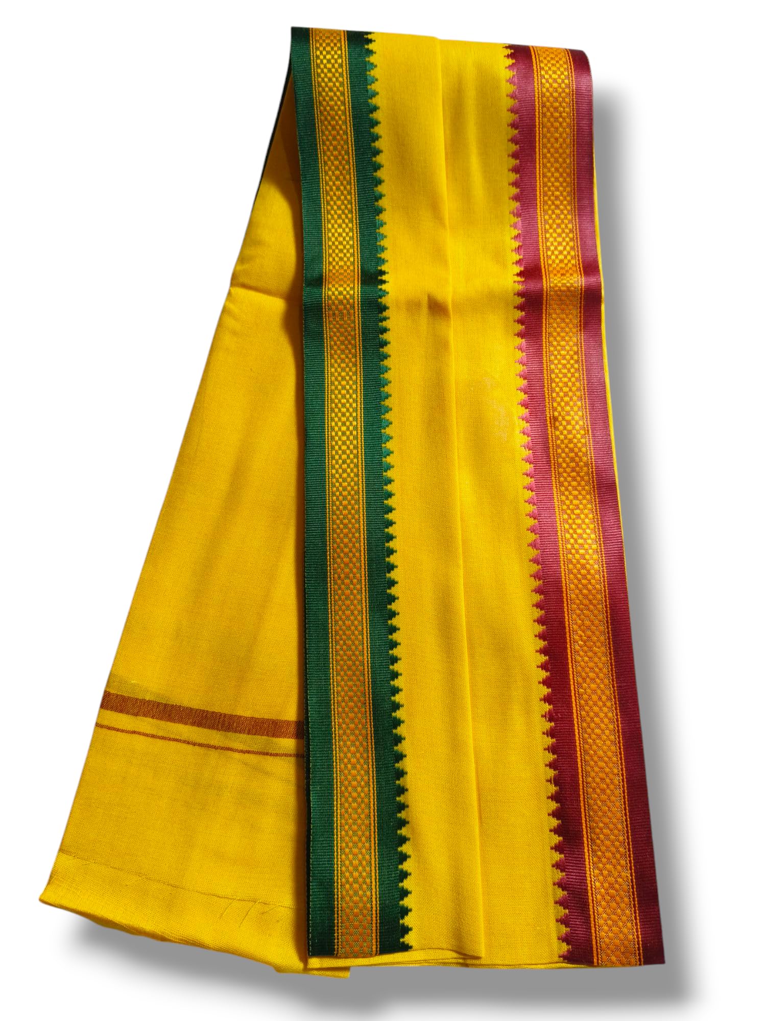 Pure Cotton Skin Friendly Summer Shrink Proof Yellow Cotton Gamchha for Men and Boys All Purpose Bath, Hand, face, Hair Living Handloom 2 Colour Border-image-42