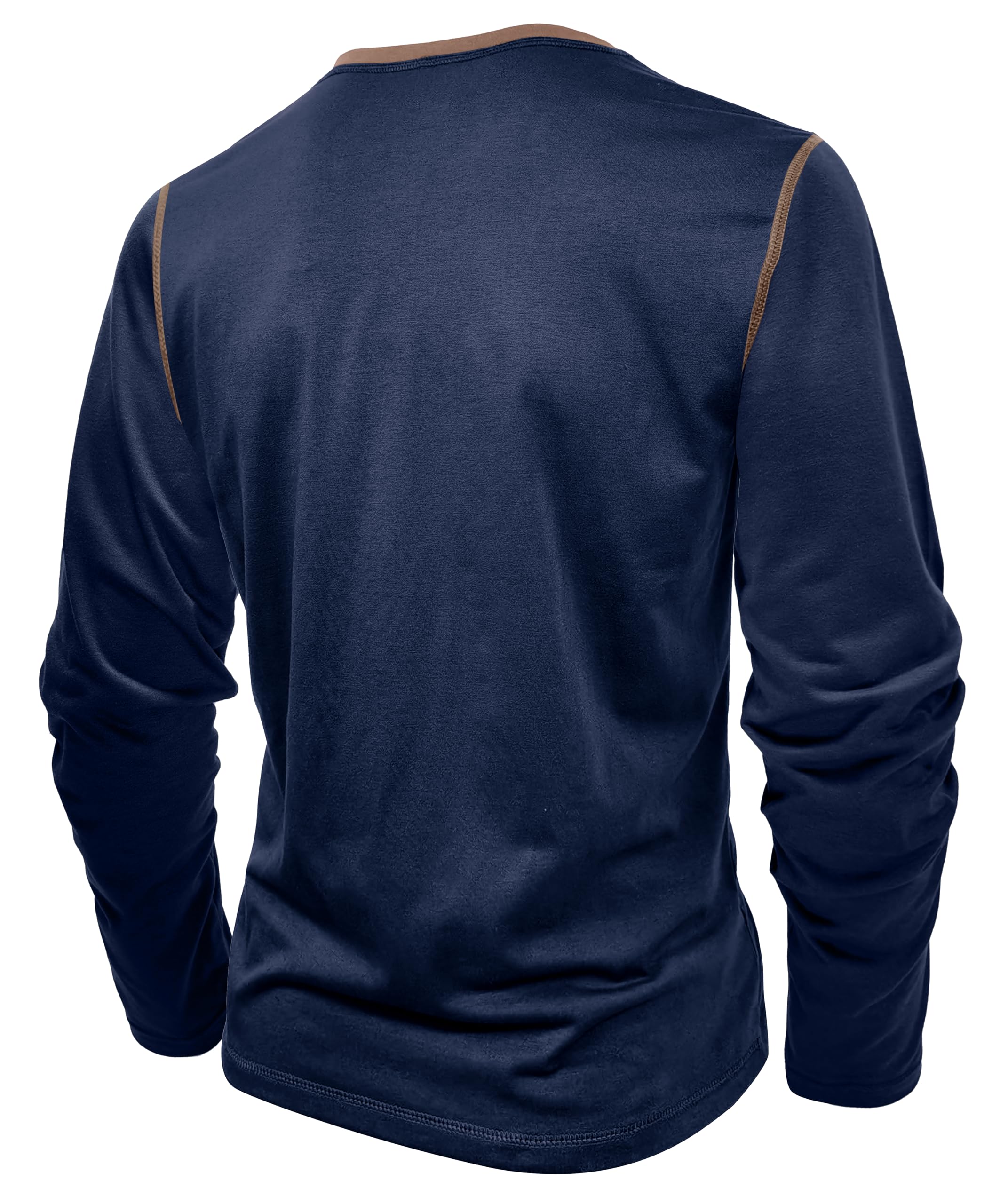 MakingDa Henley Camiseta Manga Larga Hombre Slim Fit Botones Deportiva Camisa Regular Muscle Fit Sudadera Casual Clásico Sólido Elastano Vintage Ligero Basica Shirts Juvenil