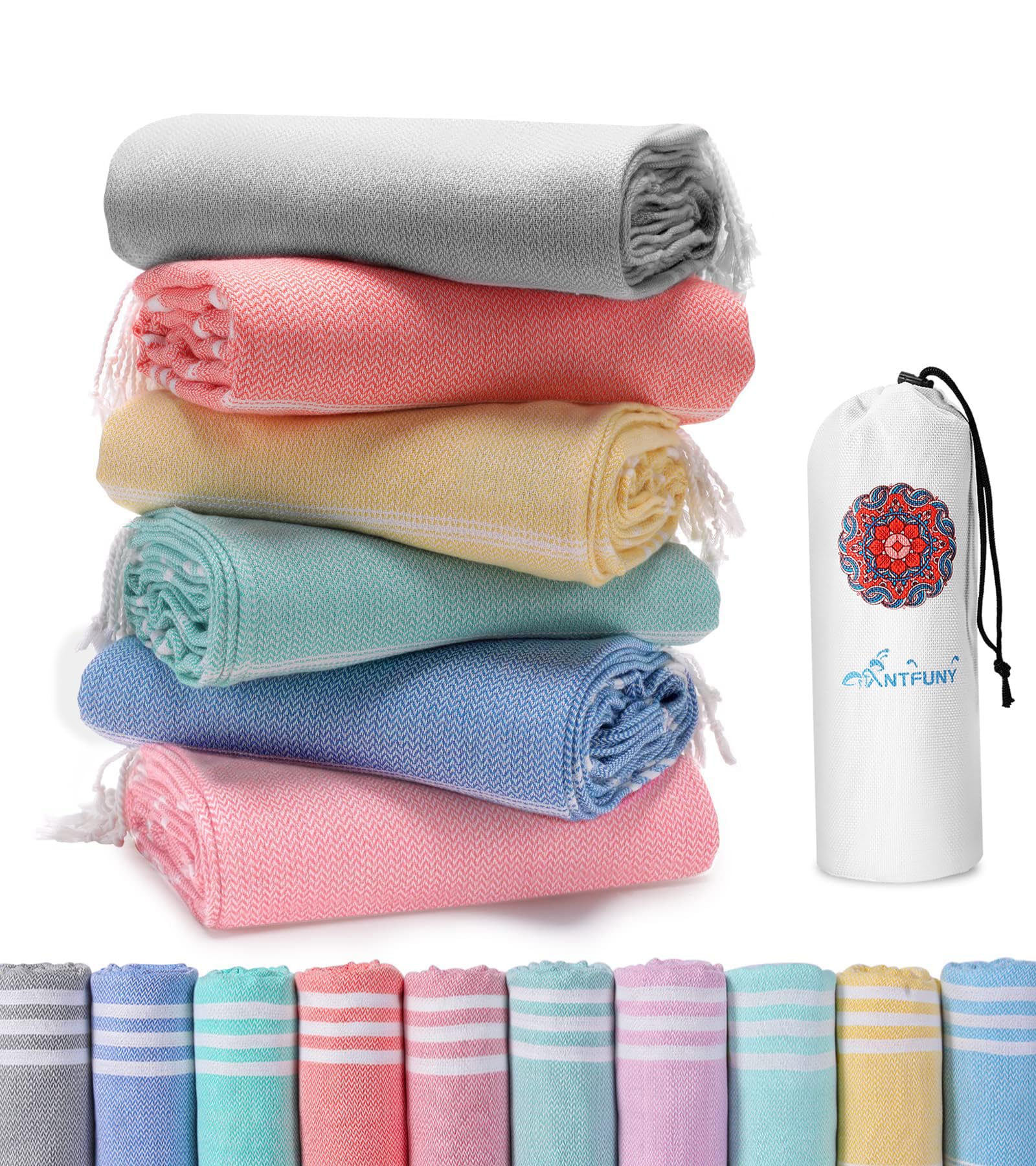 Amazon.com: 6 Packs Turkish Beach Towels Vacation Essentials Quick
