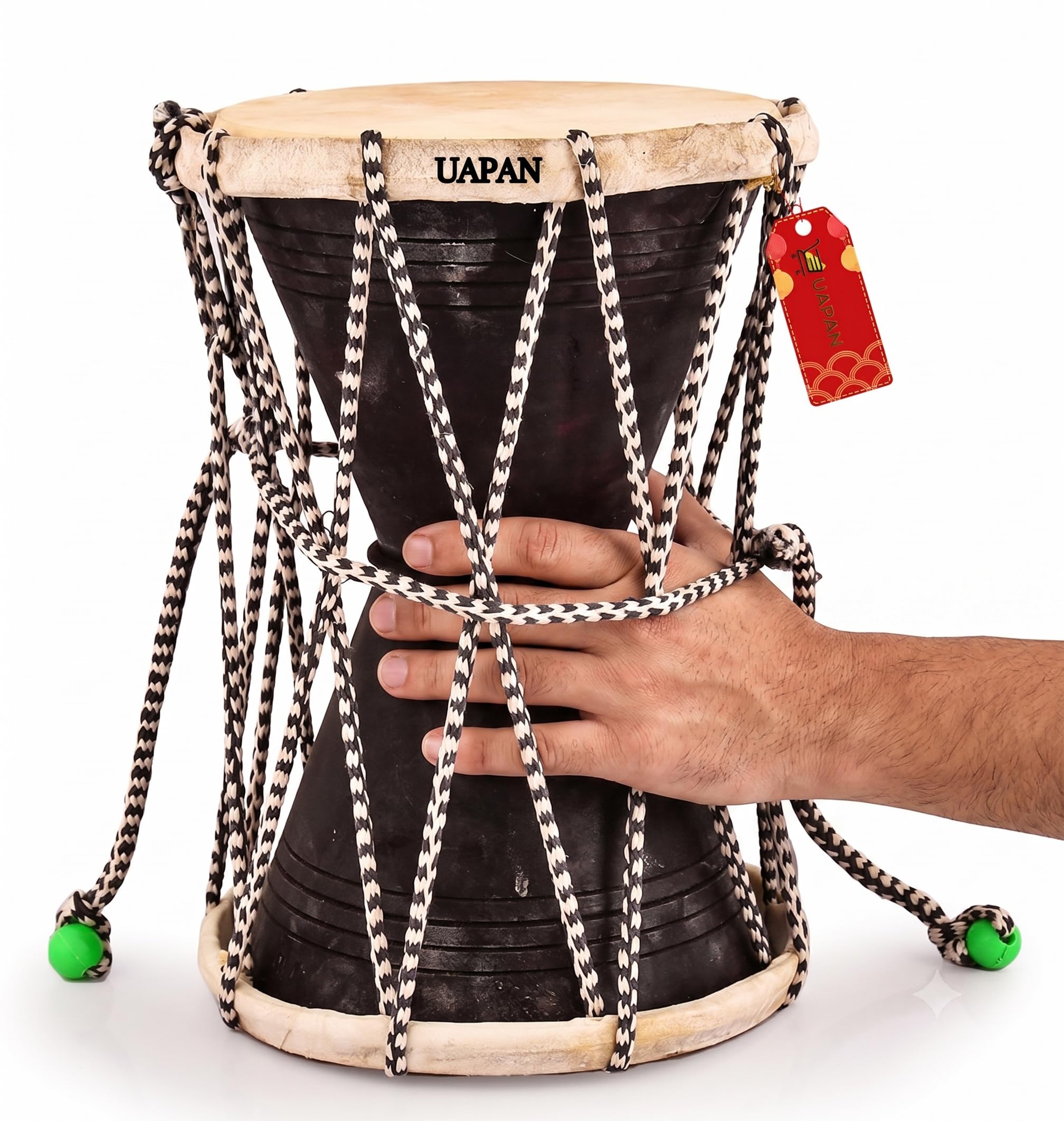 UAPAN Damru Indian Musical Instrument/Pooja Articles/Home Decor for Shivatri Puja (11 inch, Brown)-image-24