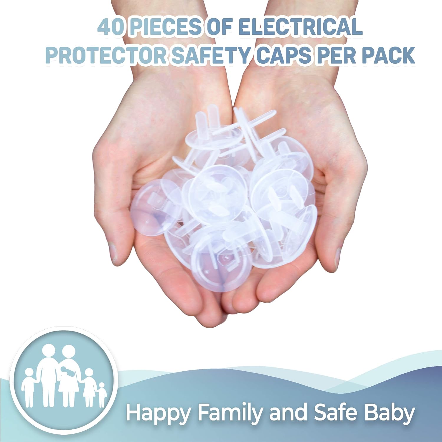 Budding Sprout Clear Outlet Protectors (40-Pack) Child-Proof Electrical Protector Safety Caps