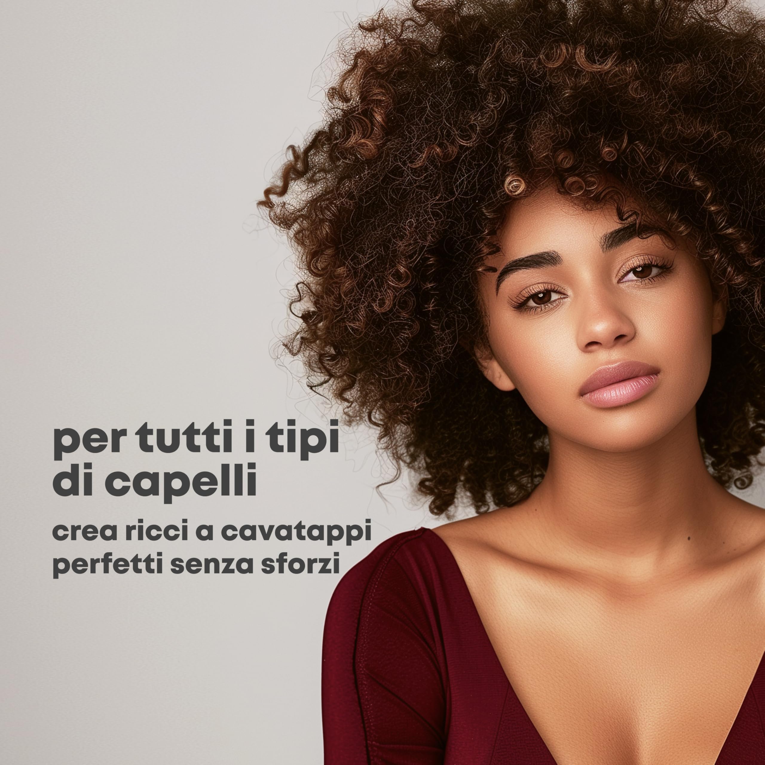 REVAMP Progloss Tight Curl Stick, Ferro Arricciacapelli in Ceramica con Tecnologia Ionica per Capelli Ricci da Stretti a Medi, Infuso con Oli Protettivi, Diametro 10 mm, Temperatura 120°C-210°C, Nero