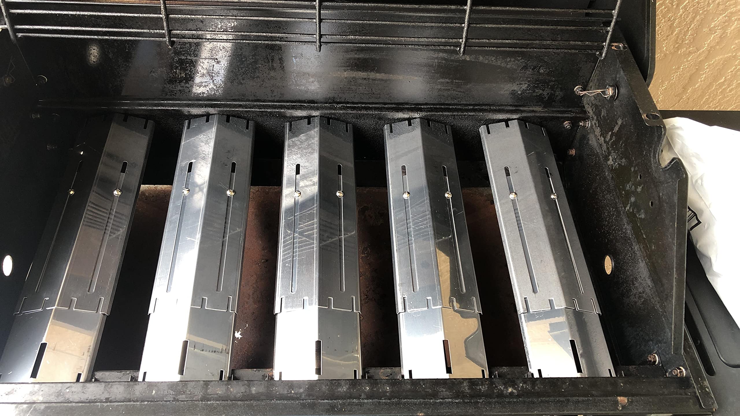 Universal Brennerabdeckung Gasgrill verstellbar 30-53,3 cm Flammenverteiler für Charbroil, Enders, Landmann, Outback, Taino und die Meisten Gasgrills, Edelstahl Heizplatte Ersatzteile