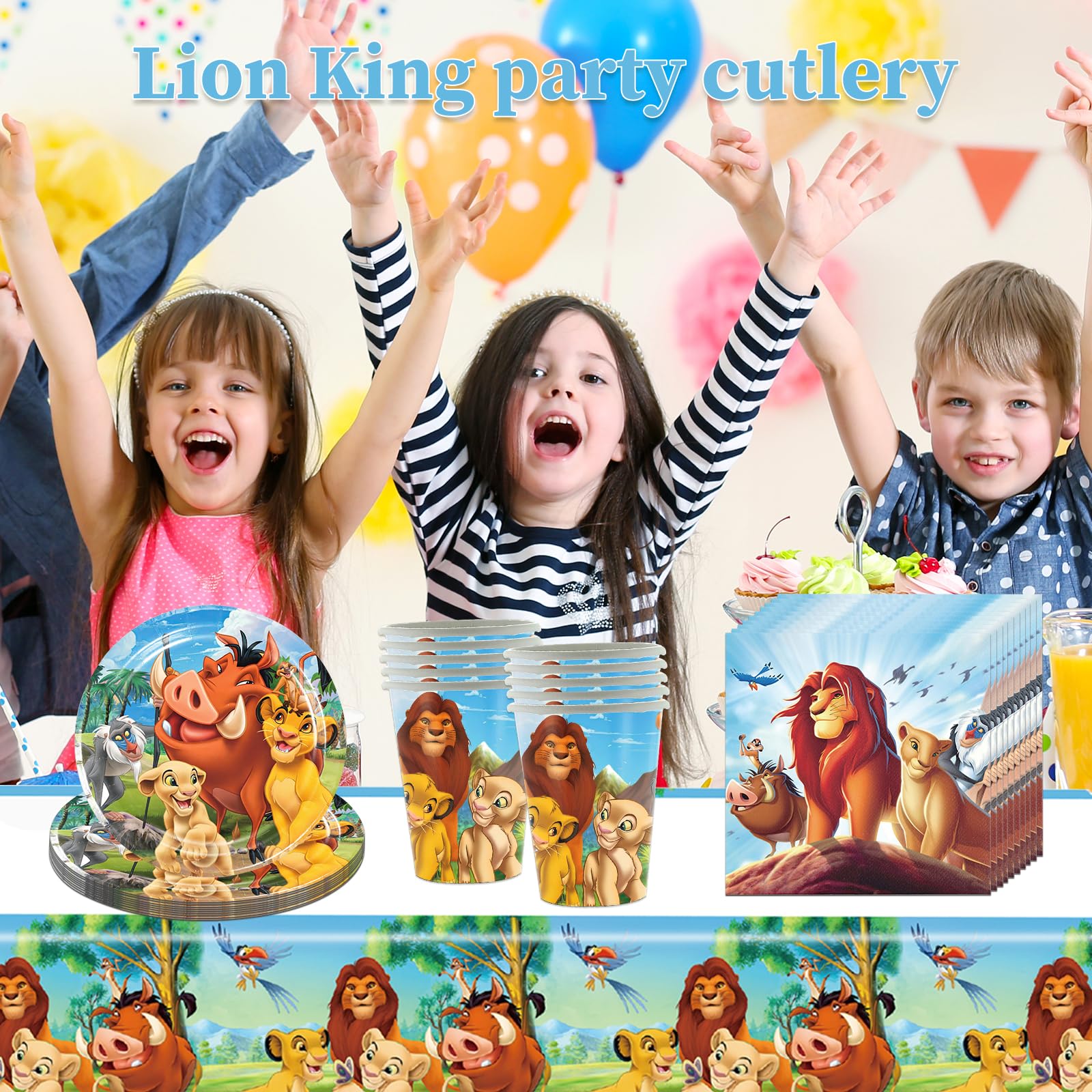 Set Stoviglie Compleanno 41 Pezzi - Piatti, Tovaglioli E Tovaglia Con Disegni Carini Per Feste Bambini - Foto 3