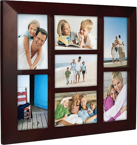 Miniatura 2 de Malden International Designs - Marco de foto tipo collage biselados de madera de nogal para 3 fotos de 4 x 6