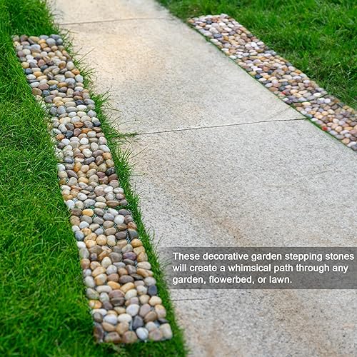 Miniatura 8 de River Rock - Piedras para exteriores, adoquines para exteriores, grava pulida para pasarela de jardín, 6 piezas de 16 pulgadas de largo x 5.5