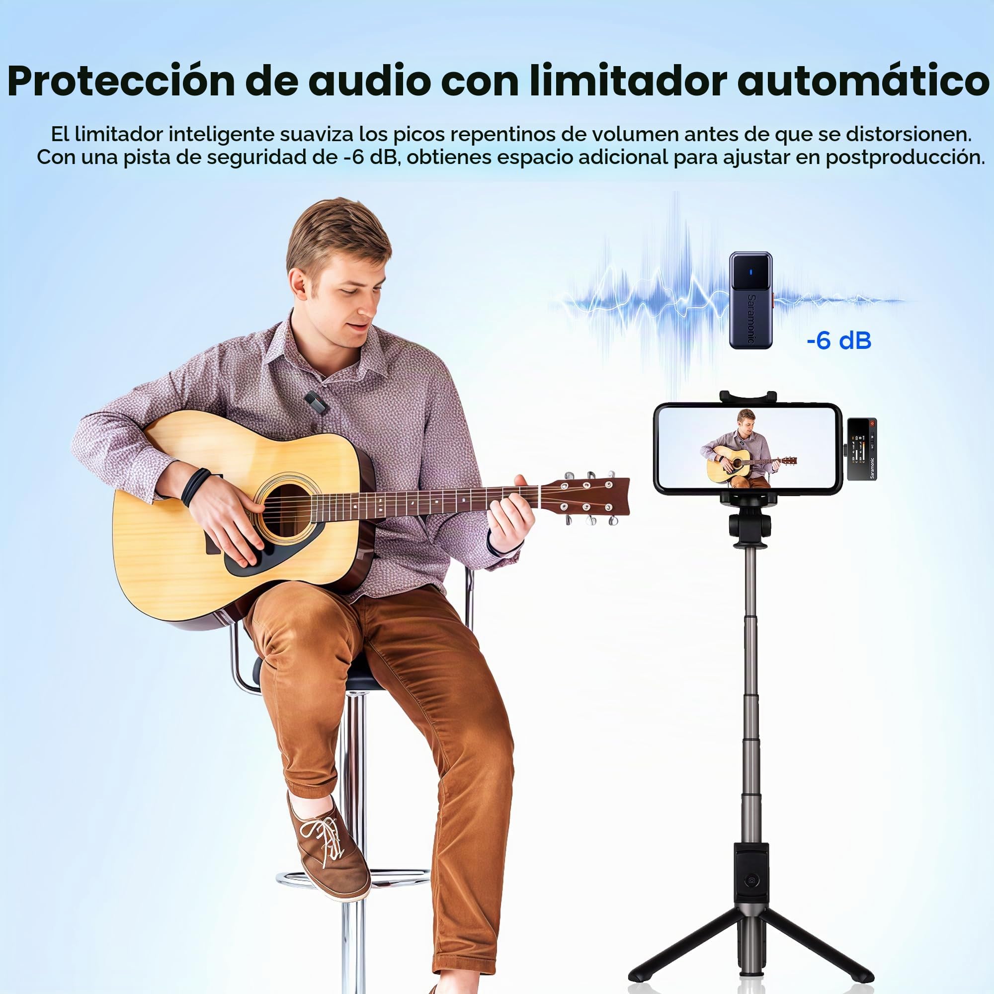 Saramonic Air Micrófono Lavalier inalámbrico para iPhone Android (2TX + USB-C RX + Funda de Carga), cancelación de Ruido, 300 m, Mini micrófono para Tiktok Youtube Live Stream, entrevista, Podcast