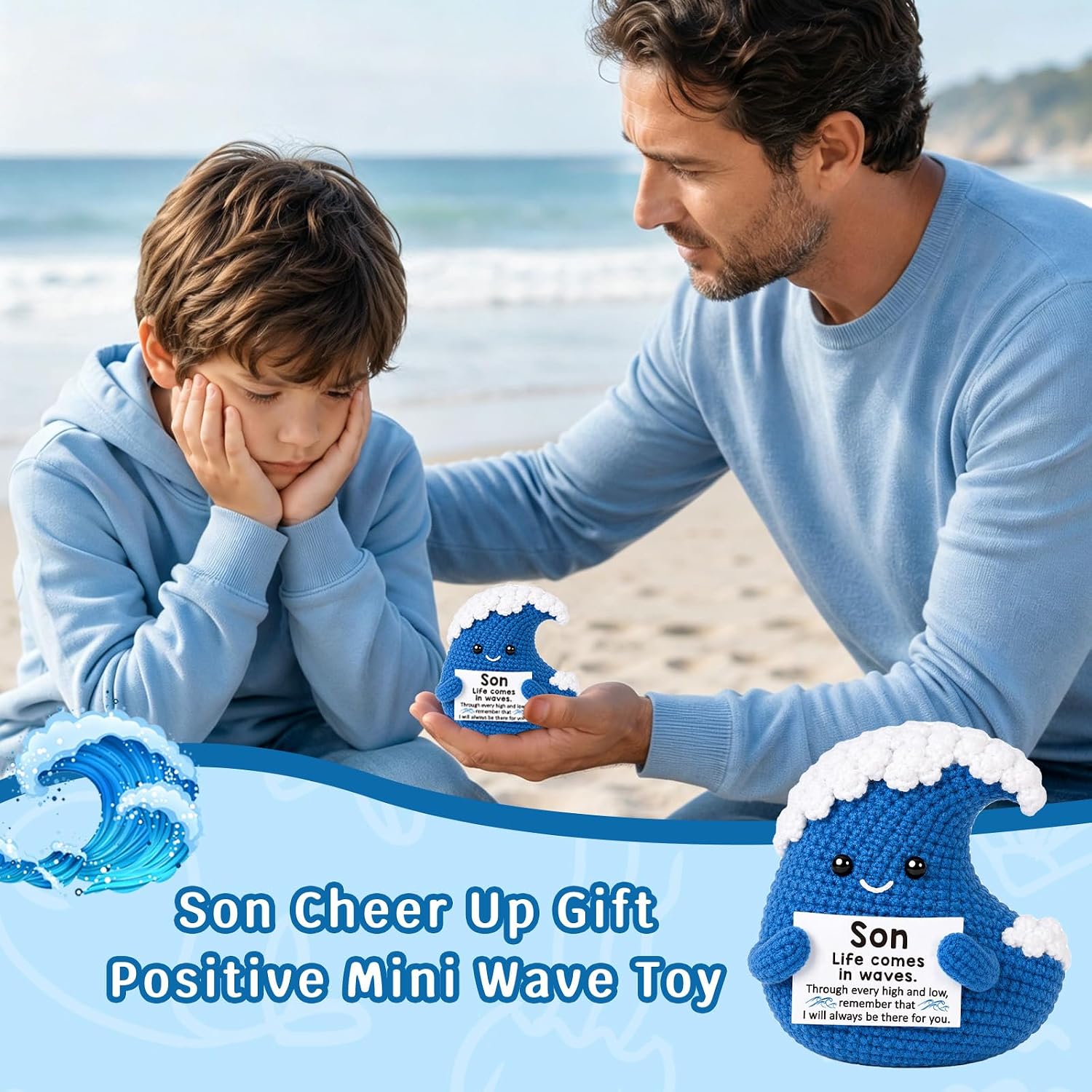 MY-ALVVAYS Cheer Up Gifts for Son from Dad Mom Wave Crochet Back to School