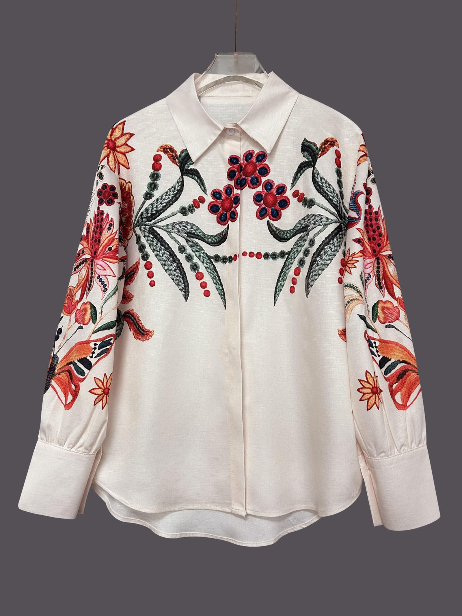 Chemises À Boutons pour Femmes Chemise Décontractée À Manches Longues Blouse Imprimée Florale À Coupe Ample