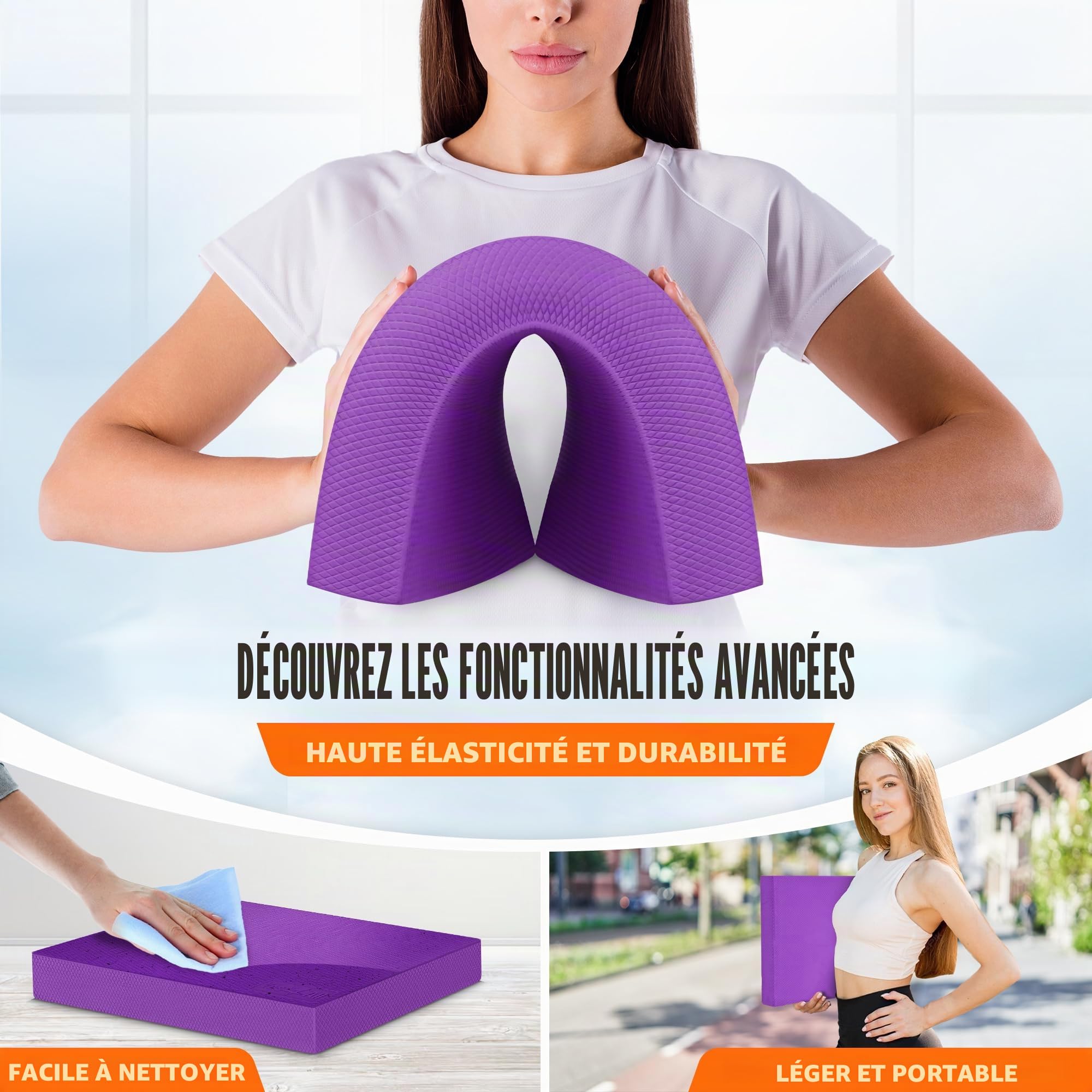 Yes4All Coussin d'équilibre En Mousse L XL, Tapis d'équilibre ; Balance Pad pour le fitness, le Pilates, la Gym, Le Yoga ; Différentes Couleurs Et Tailles