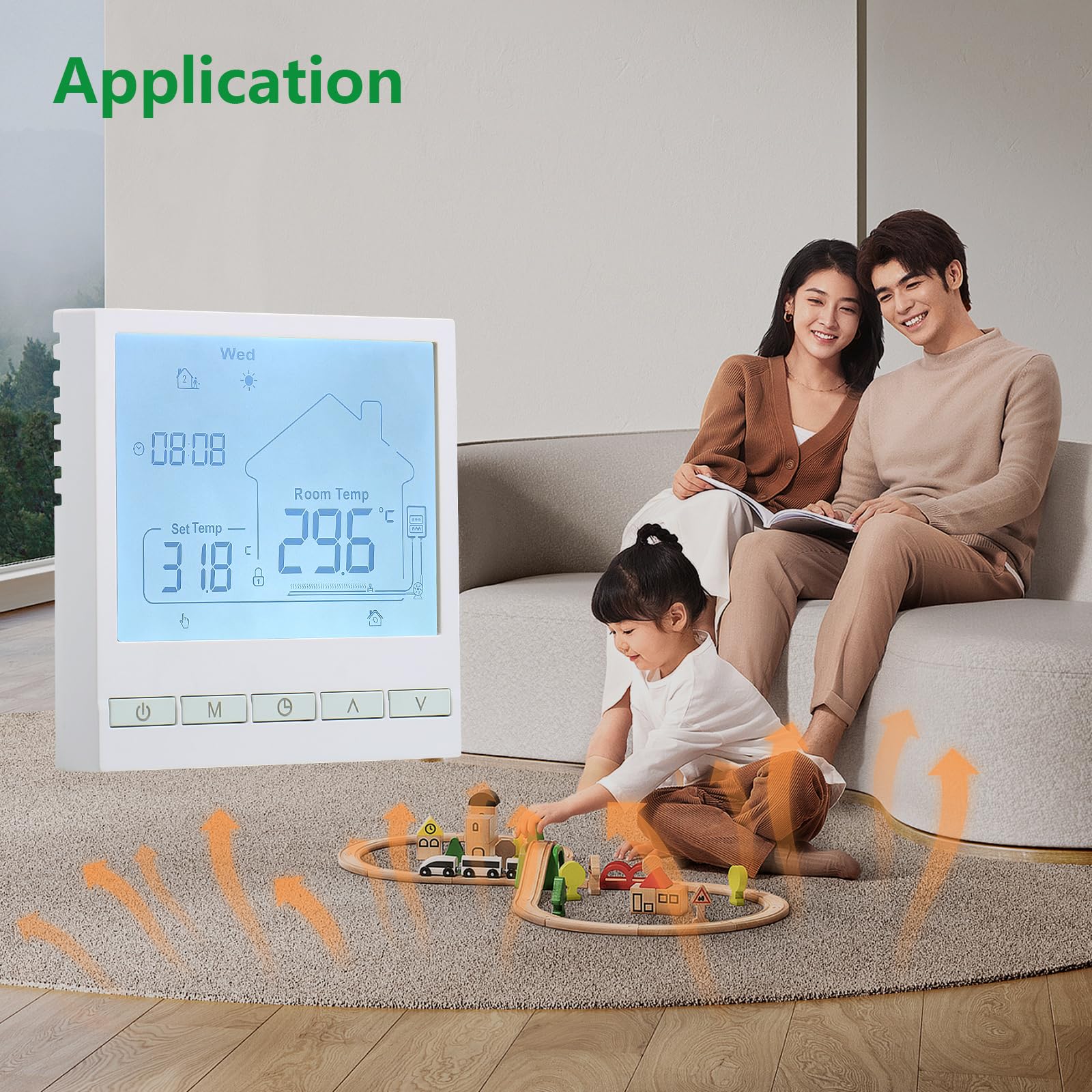 Wengart Digital Thermostat WG903,Programmable Thermostat,Water Heating Link Boiler,Precise Temperature Control,Suitable For Heating Systems,White - Image 3