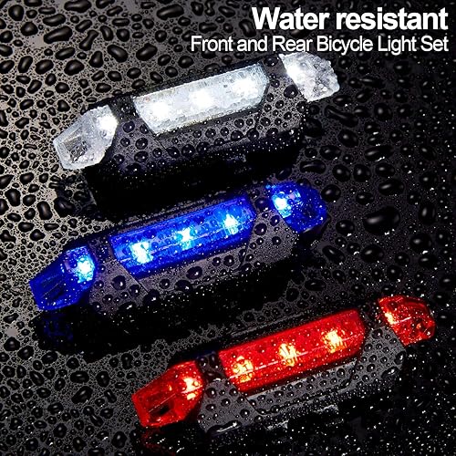 Miniatura 5 de Luz de bicicleta delantera y trasera recargable por USB, 6 piezas, luz impermeable para bicicleta de ciclismo y luz trasera intermitente, luz de