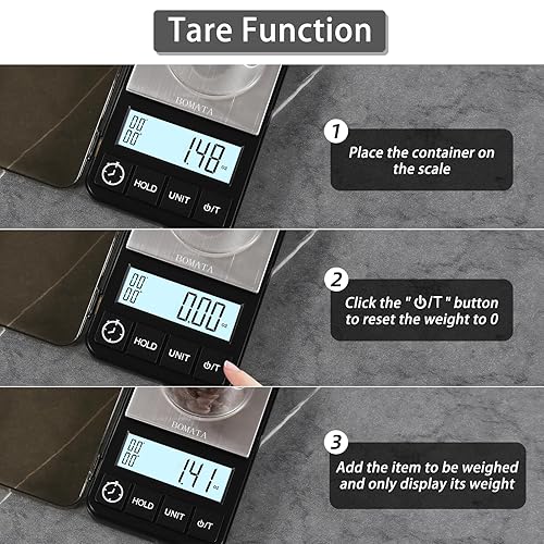 Miniatura 6 de BOMATA Báscula de café mejorada de 70.55 oz x 0.00 oz con temporizador. Báscula de café de bolsillo pequeña para bandeja de goteo. Báscula digital
