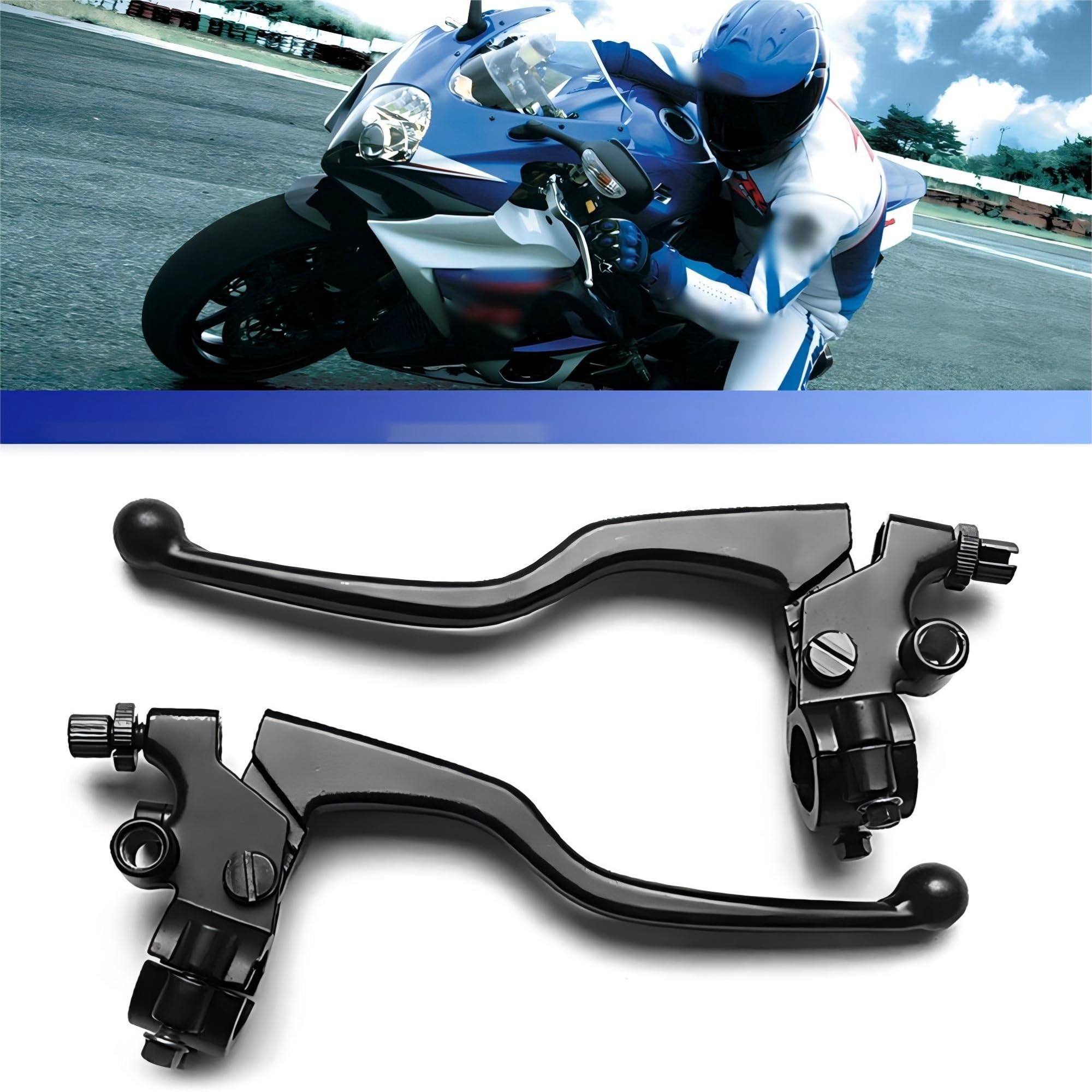 Manubrio per leva freno e frizione per moto in lega di alluminio da 2 x 22 mm 7/8 pollici per ATV