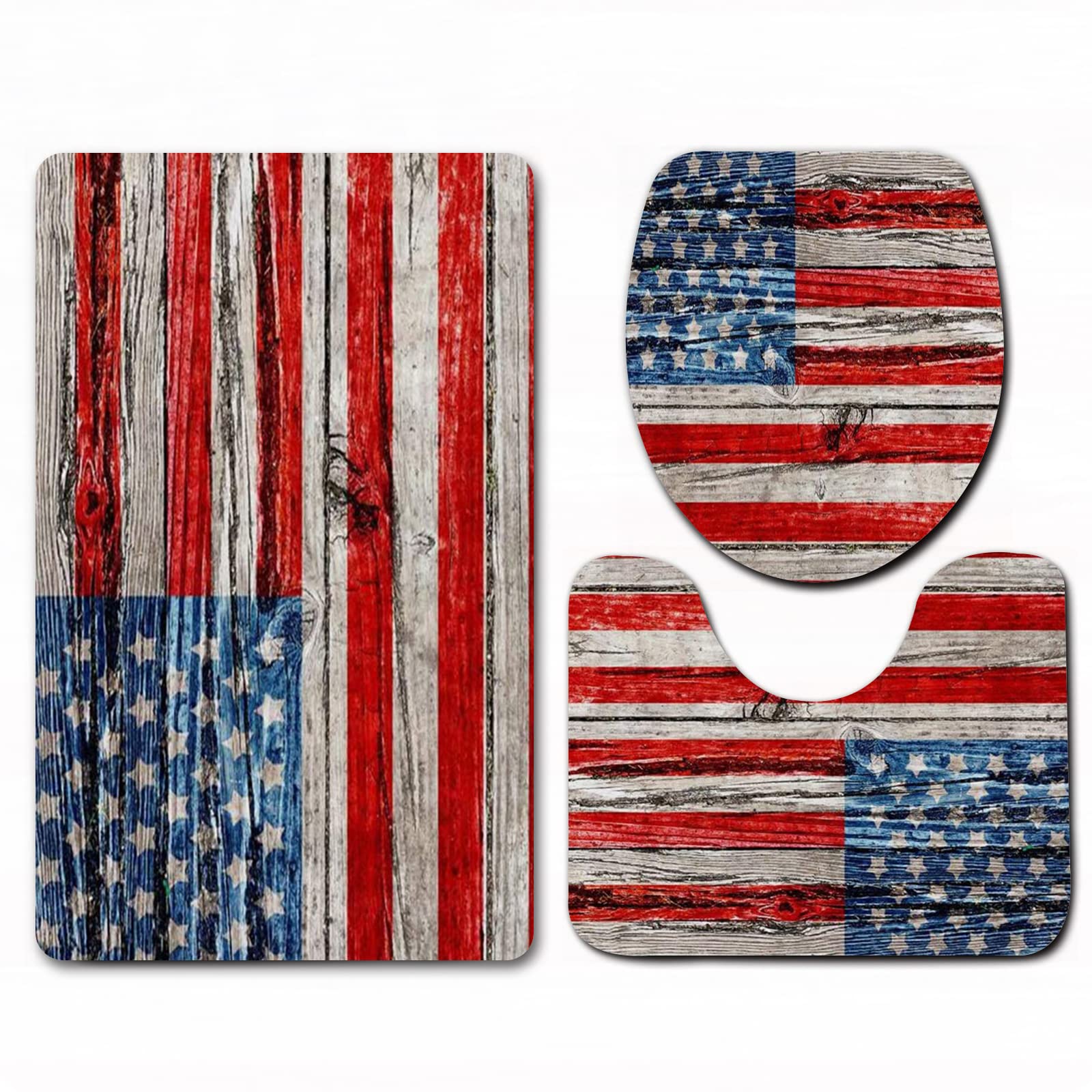 Tappeto Bagno Bandiera Americana 45x91 Cm: Morbido Antiscivolo Lavabile Patriottico