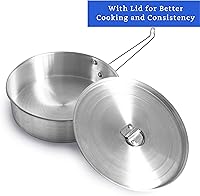 Vista 4 de Molde de flan con tapa, extra grande (10.5 x 3.2 pulgadas) y molde de aluminio para pasteles (11.2 pulgadas)