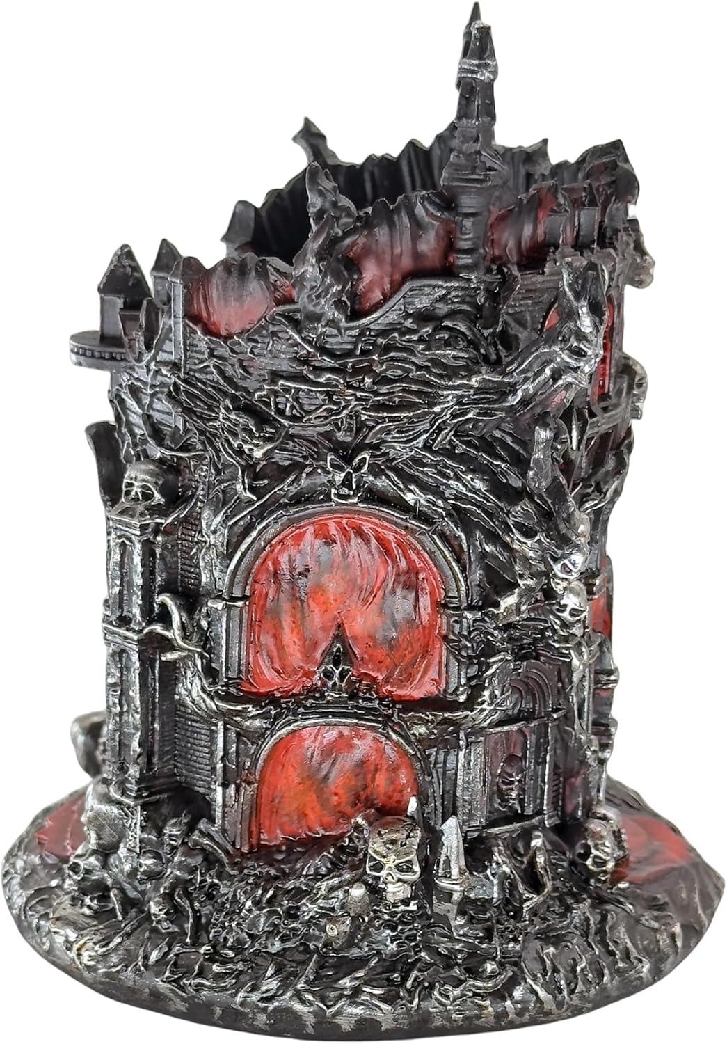 LOOYAR Dante's Inferno Resin Castle Pen Holder and Aquarium Décor - Medieval-Themed Desk Ornament