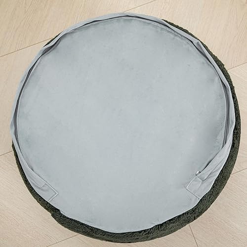 Miniatura 6 de AbunHeri Puf otomano relleno de terciopelo reposapiés, taburete otomano, silla de pie para dormitorio, sala de estar, 20 x 12 pulgadas con relleno