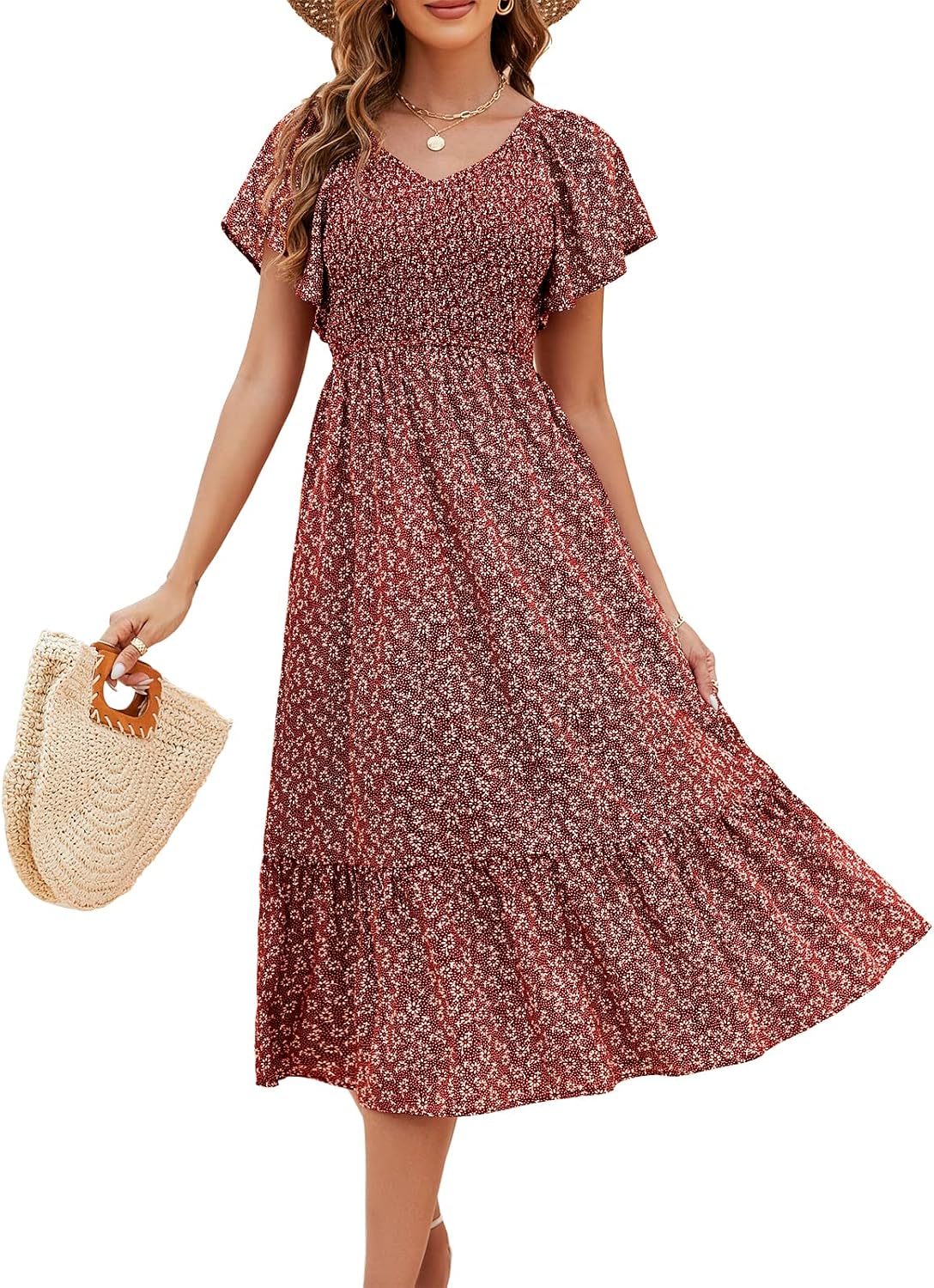 Taurus Womens Summer Boho Floral Print Short Flutter Bahrain | Ubuy