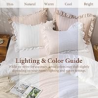 Vista 8 de JOLLYVOGUE King Size Comforter Set, White Seersucker 3 Pieces Comforters King Size, Lightweight & Fluffy Bedding Sets King for All Season with 1