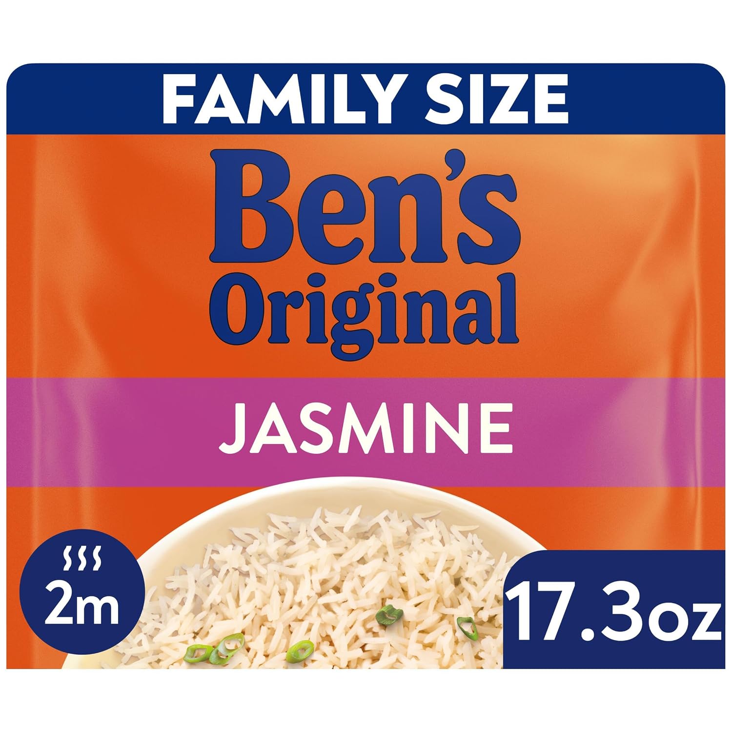 BEN'S ORIGINAL Ready Rice Jasmine Family Size Rice, Easy Dinner Side, 17.3 oz Pouch