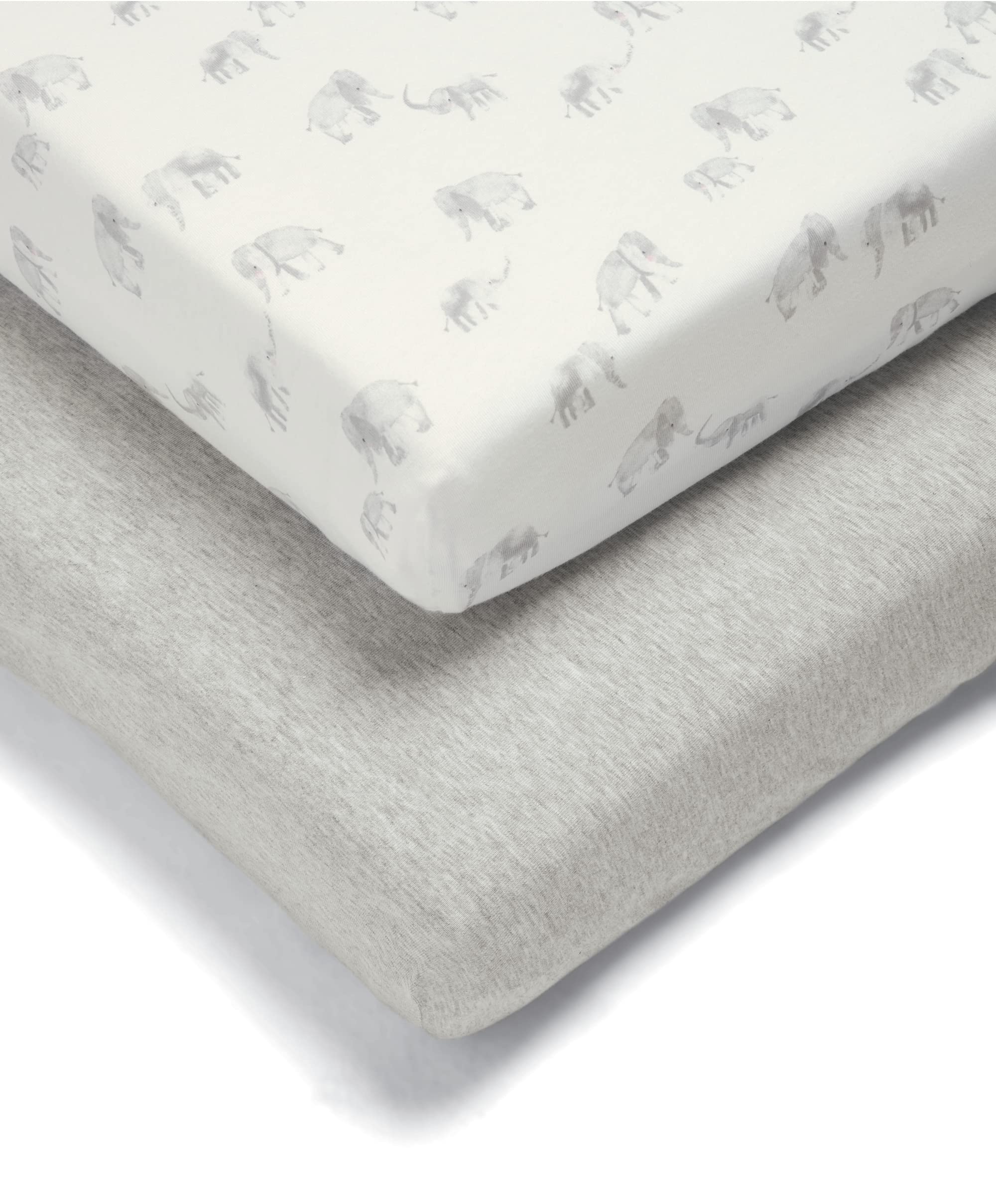 Mamas & Papas2 Pack Cot/Bed Fitted Sheets, Elephant