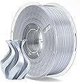ELEGOO Silk PLA Filament 1.75mm Silver Grey 1KG, 3D Printer Filament Dimensional Accuracy +/- 0.02mm, 1kg Plastic Spool(2.2lbs) 3D Printing Filament Fits for Most FDM 3D Printers