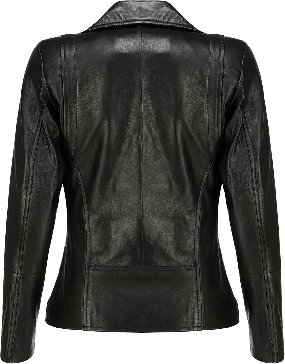 Jild Women's Asymmetrical Zip-Up Real Lambskin Leather Motorcycle Jacket - Casual Fashion Moto Biker Leather Jacket Women - Image 2