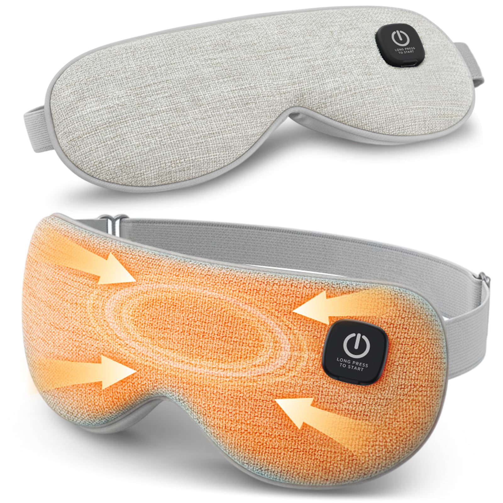 Heated Eye Mask - Cordless Eye Mask for Dry Eyes Eye Relief Improved Sleep 4 Temperature Washable Eye