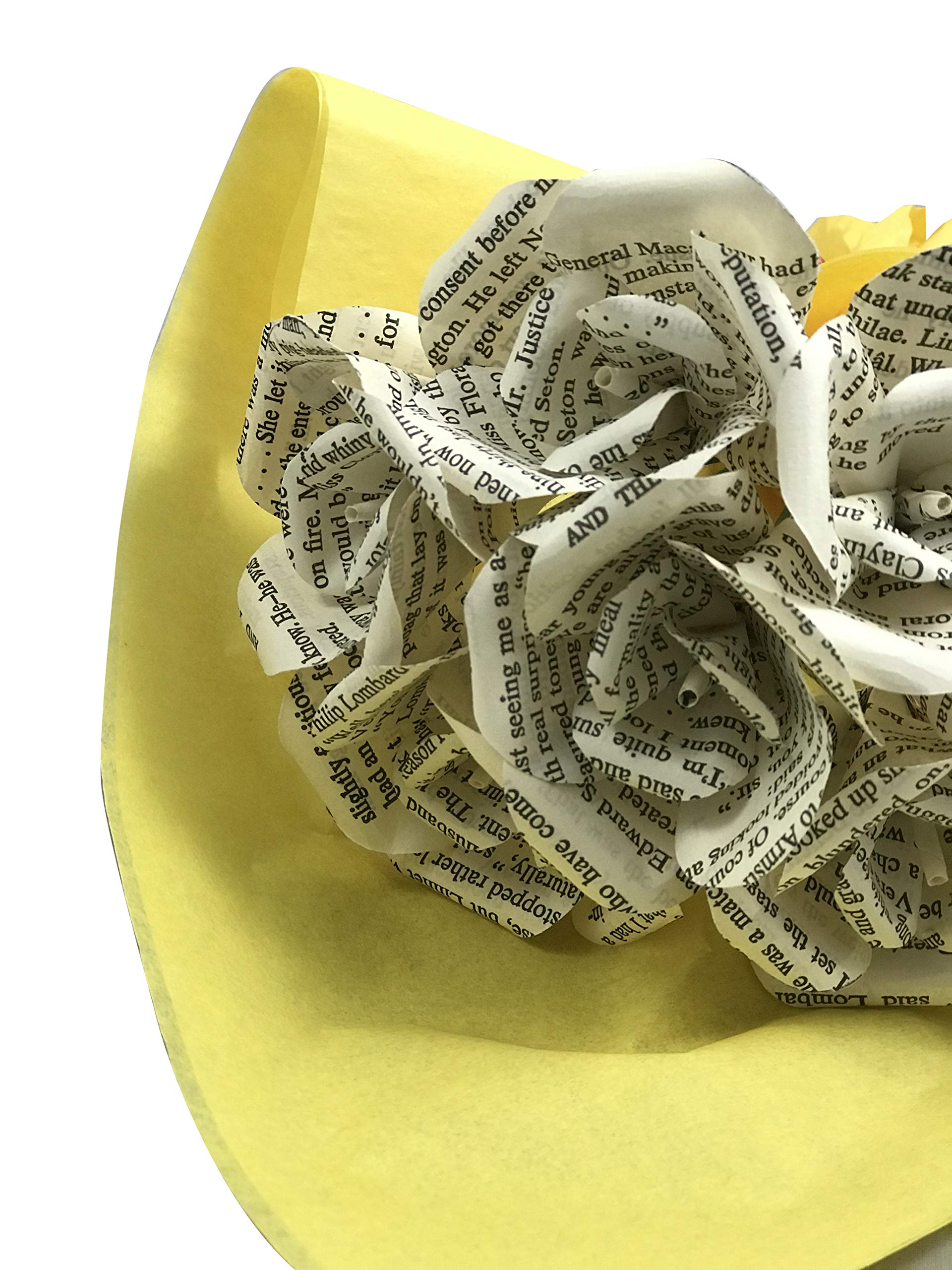 Handmade Paper Flower Bouquet, Mini Paper Roses made from Agatha Christie Novels, Book Lovers Gifts for Anniversaries, Birthdays, Graduation, Mother's Day- 6 Miniature Roses 1.5 Inch