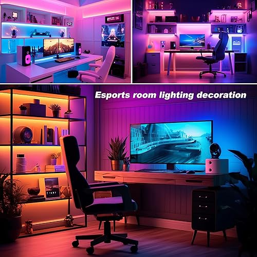 Miniatura 5 de LED Strip Lights 6 Pre-Cut Led Light Strip with Remote & APP Dimmable,RGB Color Changing led Lights Strip for tv Backlight, Bedroom,