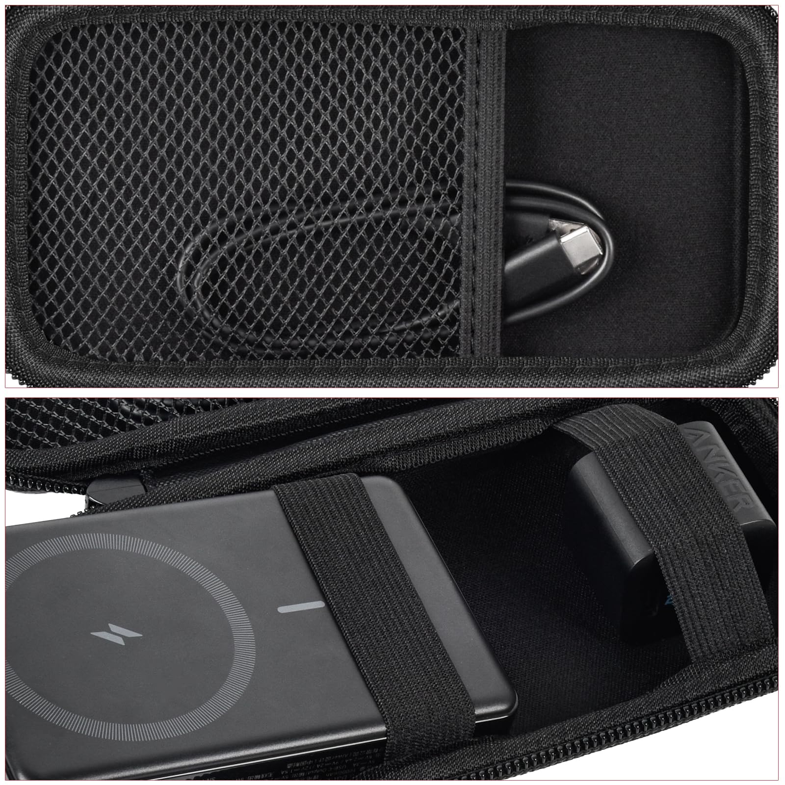 casmilee Funda compatible con batería externa magnética Anker 334 de 10.000 mAh, cargador portátil inalámbrico para carga rápida y cable USB-C, solo funda