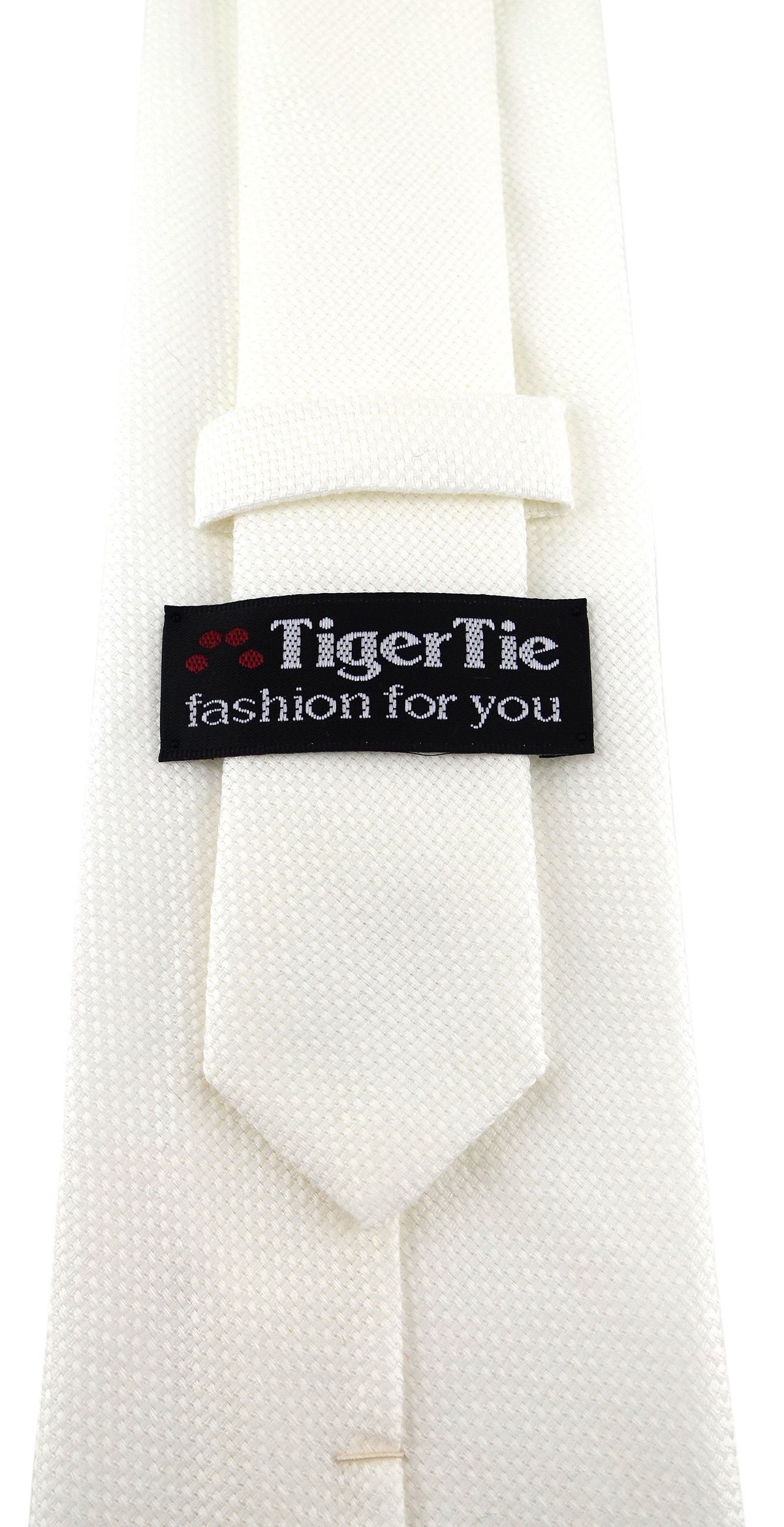 TigerTie Designerski krawat pique we wzory - 100% bawełna - szerokość krawata 8 cm, kremowy, Krawattengröße: ca. Länge 150 cm, Breite 8 cm