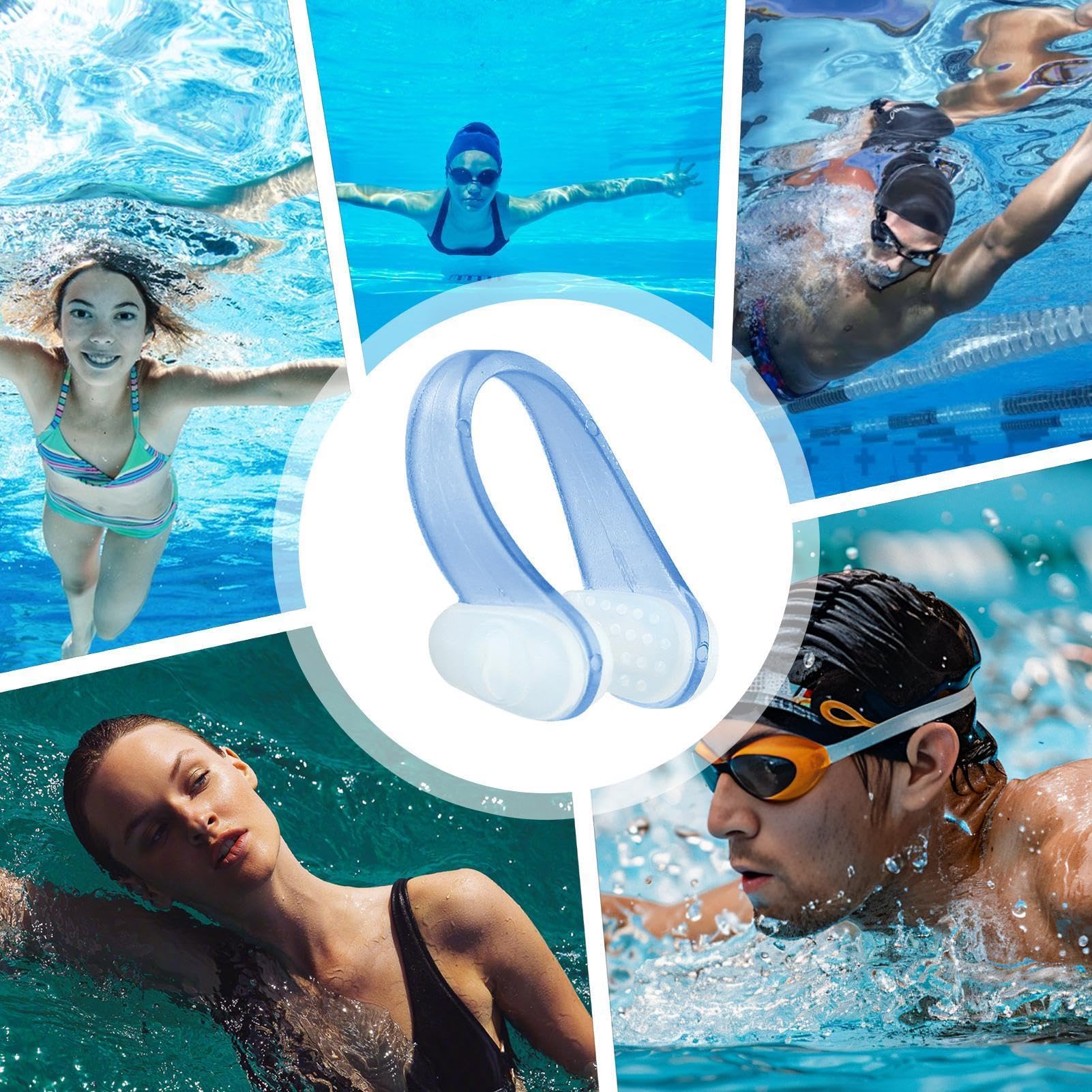 Pince-nez De Natation étanche – Silicone Souple, Confortable, Pour Adultes Et Enfants