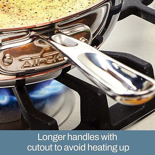 Miniatura 4 de All-Clad Copper Core - Juego de utensilios de cocina de acero inoxidable de 5 capas, 5 piezas, inducción, apto para horno 600F, ollas y sartenes,