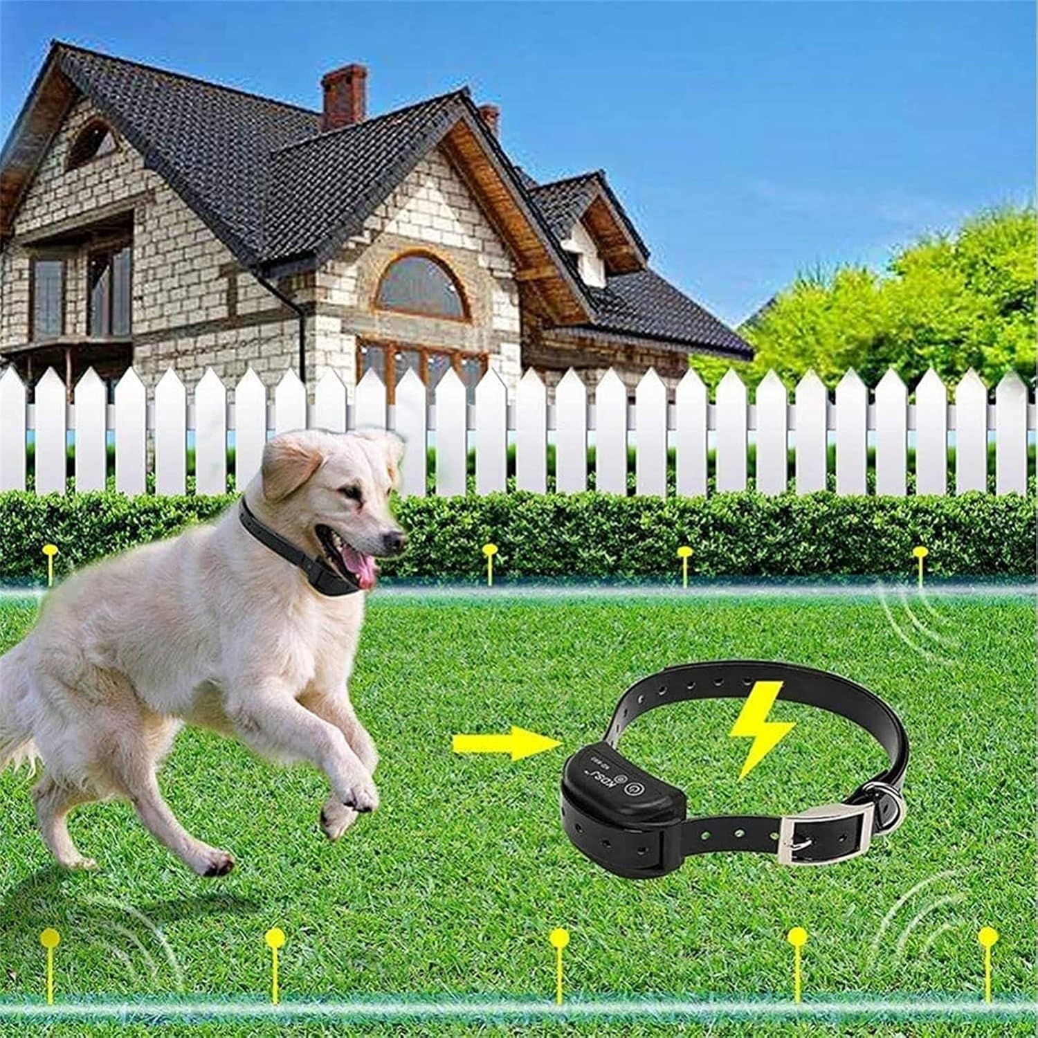 In-Ground Fence Systems, Electric Dog Fence, Covers up to 1/2 Acre, for Dogs Over 8 lb, Waterproof Receiver with Tone/Static Correction, 984 Feet Wire, Suitable for Small, Medium, Large Dogs,for3dogs