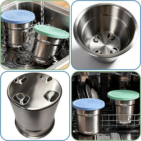 2 Pack Stainless Steel Fit for Creami Pint Containers - 16oz Cups with Silicone Lids | Durable, Leak-Proof & Compatible with NC301/NC300/NC299AMZ | Perfect for Ice Cream, Protein Shakes & Meal