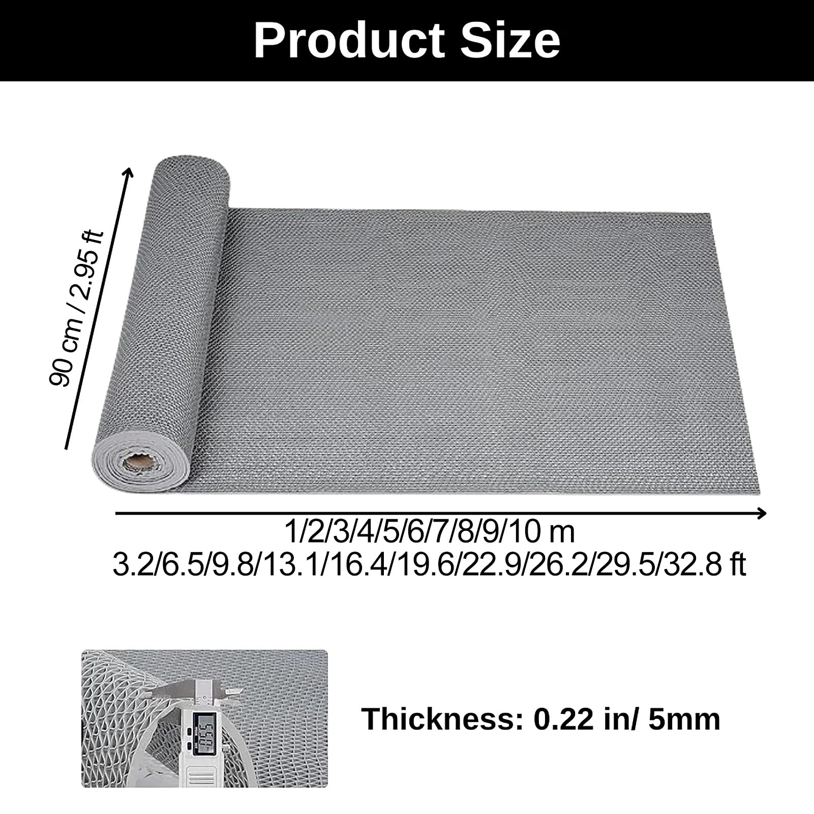 Tappetino drenante Antiscivolo in PVC per Aree umide, Tappetino a Rete Resistente per Piscina, Cucina, Bagno, Bar, Giardino, Uso Esterno, Verde 0,9x5 m