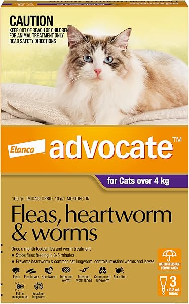 Advocate Cat Flea Treatment Three Pack 4kg+