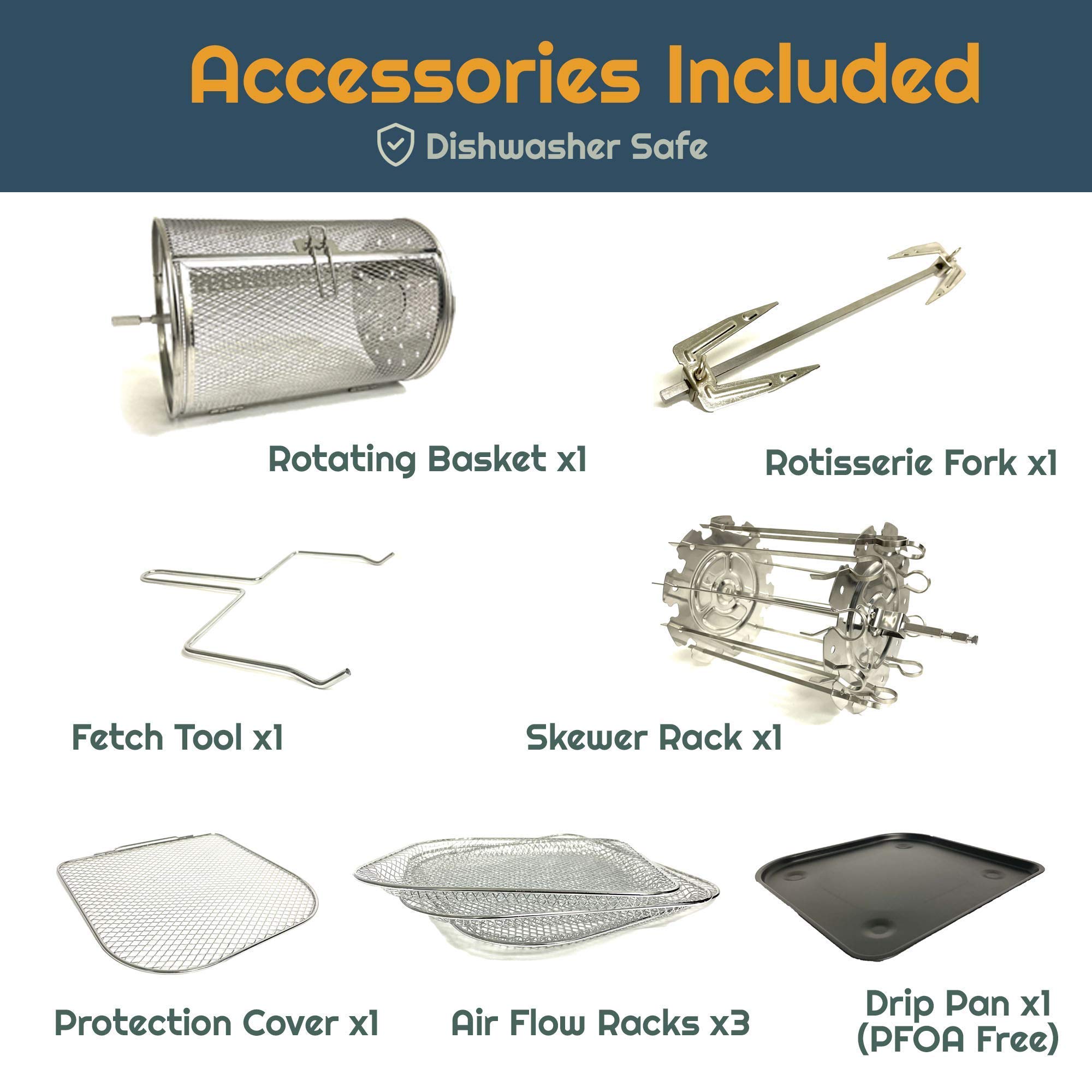 iCucina Digital Air Fryer, 10 Qt Air Fryer Oven with 8 Cooking Presets