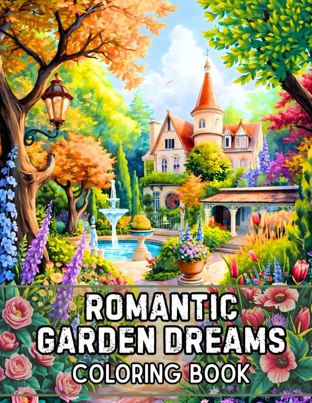 Romantic Garden Dreams Coloring Book: 38 Enchanting Floral Illustrations to Color with Blooming Roses, Cottage Pathways and Elegant Pergolas – Ideal ... Countryside Views Collection by Sophia Cole)