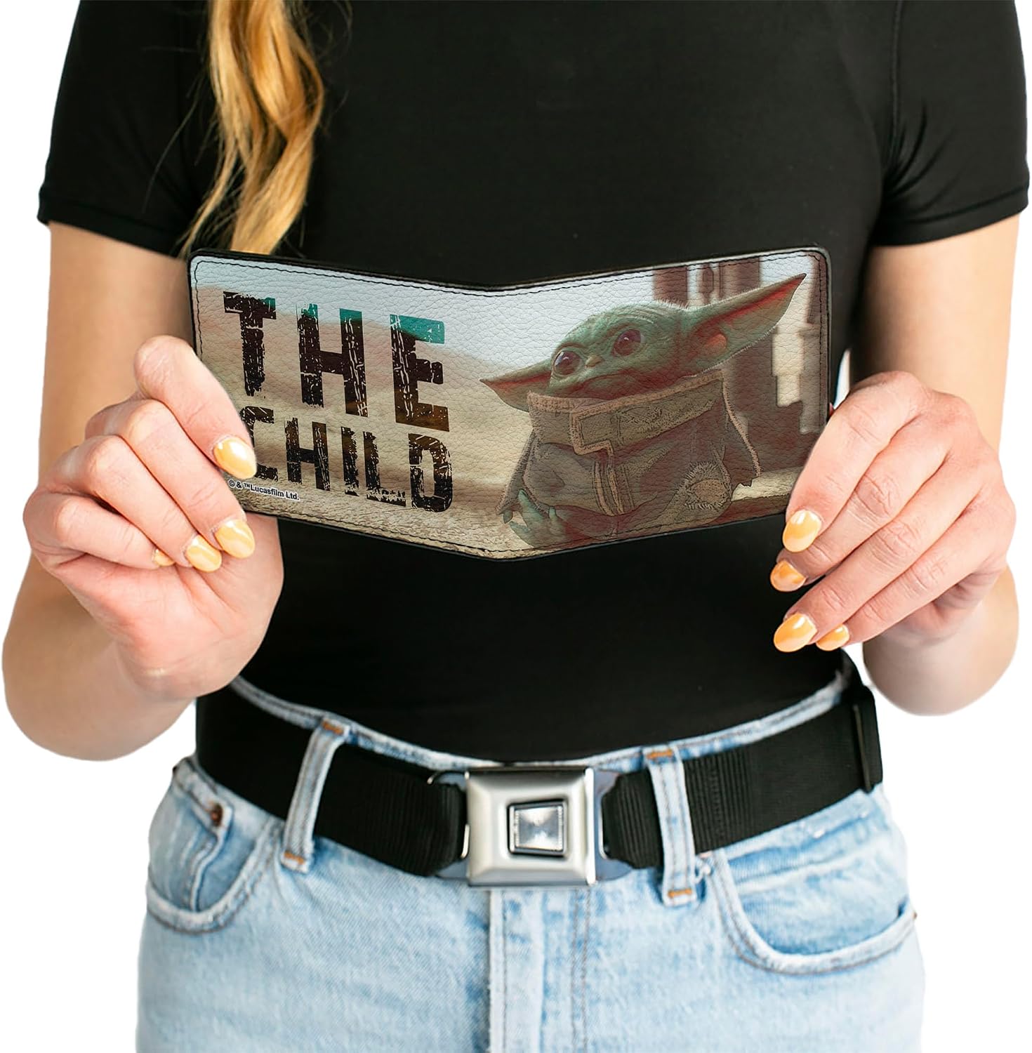 Buckle-Down Men's Standard Bifold Wallet Star Wars The Child, 4.0" x 3.5"